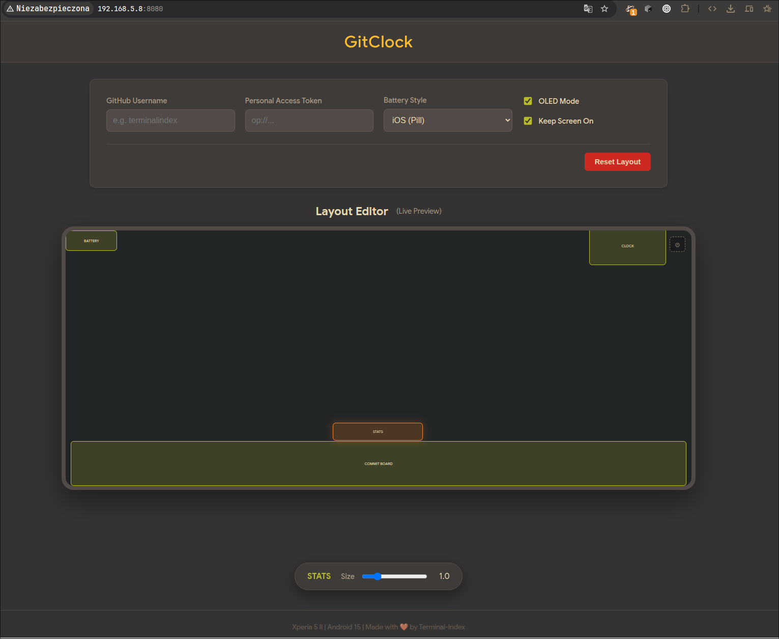 GitClock Web Editor Interface
